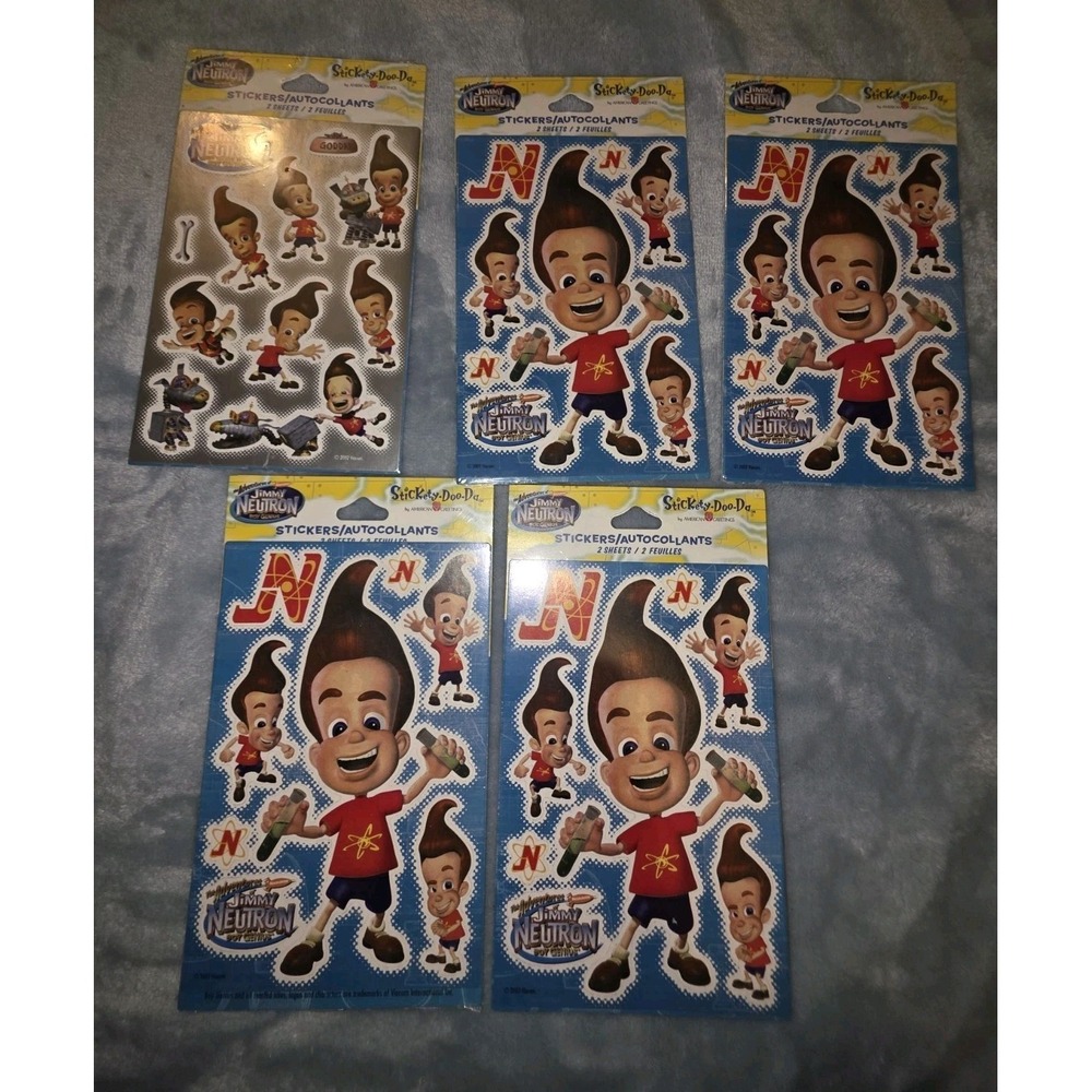 VNTG STICKETY DOO DA JIMMY NEUTRON  Stickers 5 Sets Sealed New